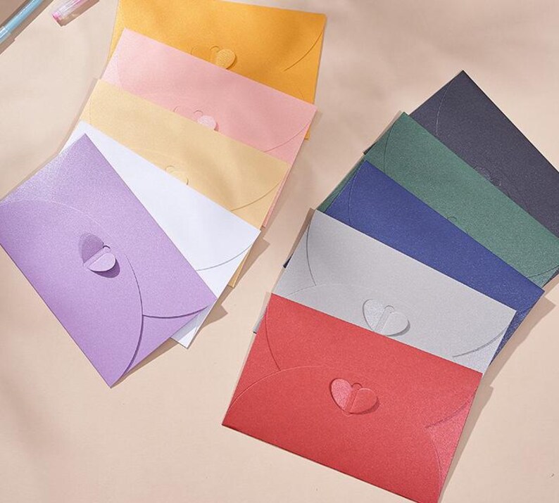 Heart Kraft Envelopes Set,Personalized Printing Envelopes With Love Heart Closure,Blank Cards,Mini Coin Envelopes,Gift Card Envelopes, image 17