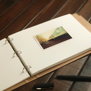Álbum de fotos DIY, cuaderno de hojas sueltas de 3 agujeros, grafiti dibujado a mano sobre cartón en blanco, cuaderno para tomar notas