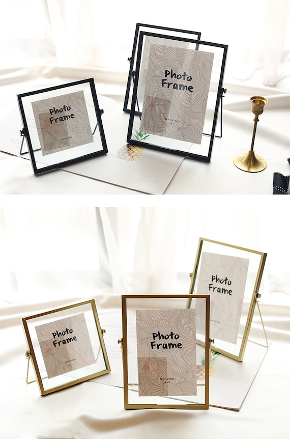 Family Picture Frame,vintage Brass Photo Frame,glass Frame for