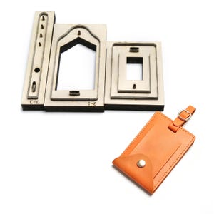 Molde troquelador para etiquetas de equipaje de cuero, juego de troqueles perforadores de cuero para insignias personalizadas, herramienta Kraft para manualidades de cuero, cortadores hechos a mano.