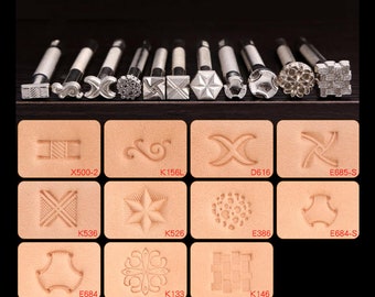 Leather Craving Craft Stamp Punch,Leather Carving Tool,Hand sewn leather printing tools, vegetable tanning carving tools