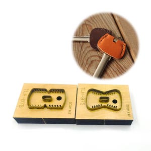 Juego de troqueles de corte de cuero personalizados con funda protectora para llaves, molde troquelado para cortar cuero con llaveros, herramienta Kraft para manualidades de cuero