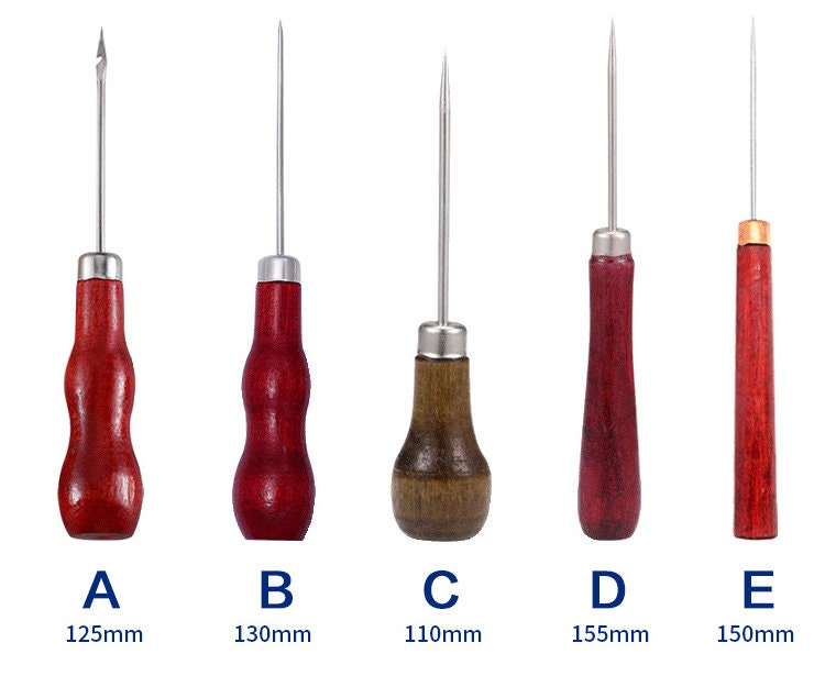 Kit Punteruolo Per Cucito Pelle Yibuy – Attrezzo Manuale In Metallo Dorato/argento, Impugnatura Girevole Per Cambiare Ago. Per Riparare Scarpe, Borse, Cinture, Tela.