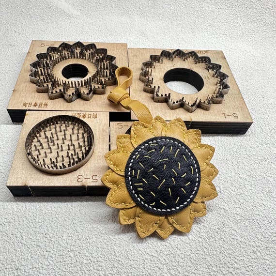 Sunflower Leather Punch Die Set,diy Flowers Keychain Leather