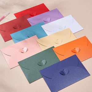 Heart Kraft Envelopes Set,Personalized Printing Envelopes With Love Heart Closure,Blank Cards,Mini Coin Envelopes,Gift Card Envelopes, image 19