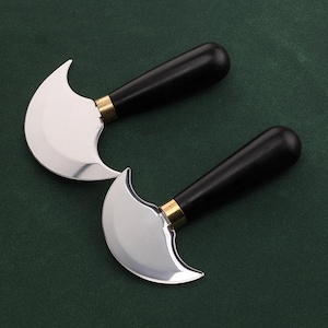 Leather semi-circular cutting and thinning knife, Sandalwood handle DIY leather cutting knife, Paring Knife With Walnut Handle thinning tool