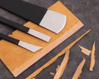 3 Stück-Leder Schälmesser,Sehr Leder Ausdünnungsmesser,Sehr Ledermesser,Schiefes Messer Kreismesser Ausdünnung Werkzeug