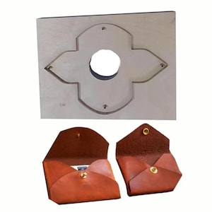Juego de troqueles de corte de cuero personalizados para billetera con tarjetero simple, molde de troquelado de cuero para bolsa de tarjeta DIY, herramienta Kraft para artesanías de cuero
