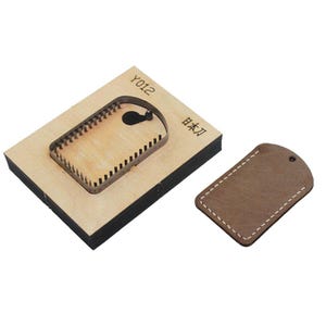 Mini bolsa de cuero troquelado, paquete de tarjeta de información de bricolaje, molde de troquel de punzón de cuero, juego de herramientas Kraft para artesanías de cuero de tamaño personalizado, tarjeta de acceso