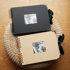 Álbum de fotos con tapa personalizada, libro de visitas de boda encuadernado en espiral, álbum de recortes en blanco hecho a mano, regalo del día de San Valentín para él/ella, 40 páginas