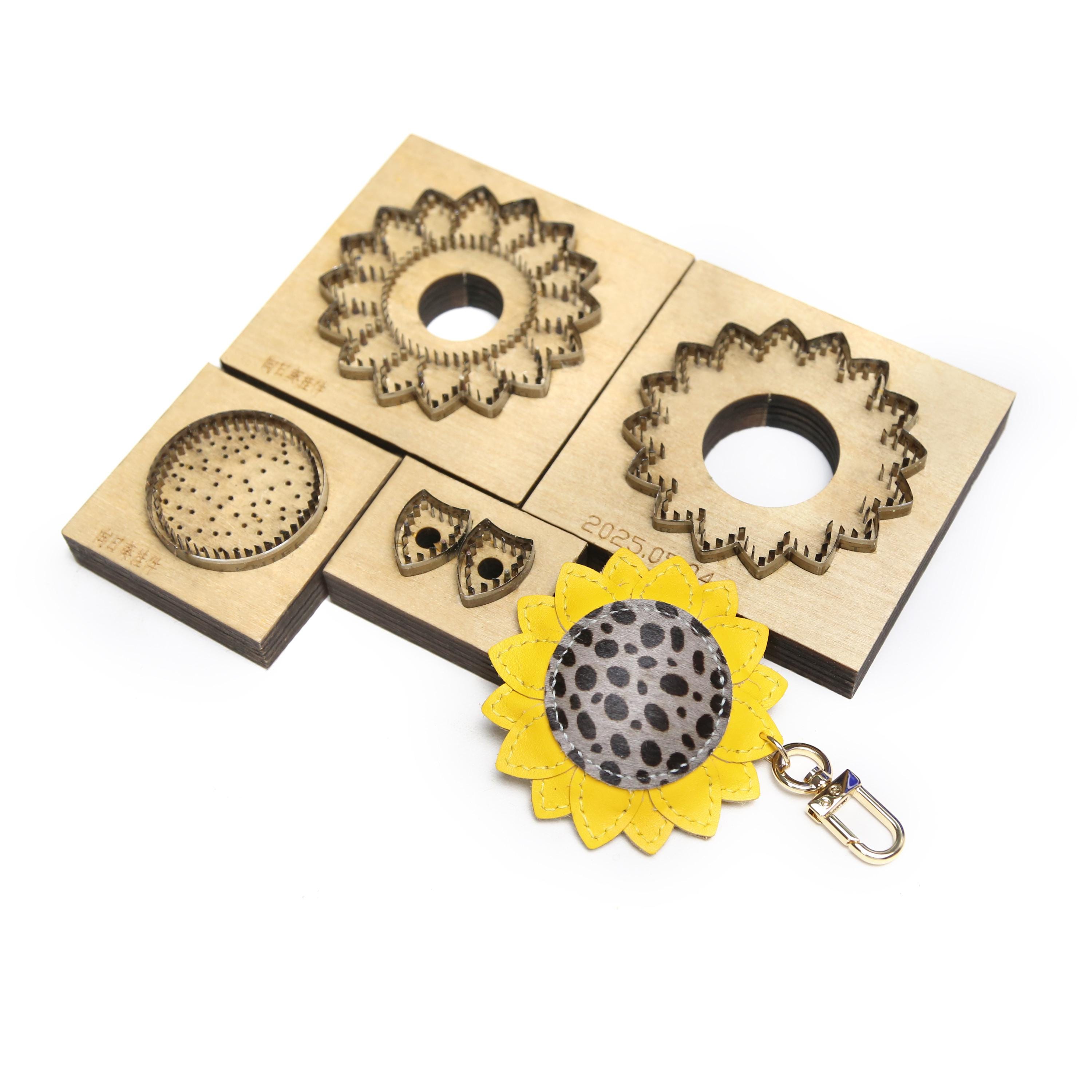 Sunflower Leather Punch Die Set,diy Flowers Keychain Leather