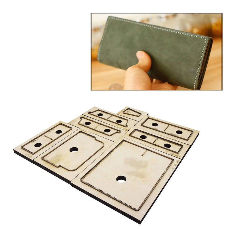 Long Wallet Custom Leather Punch Die Setleather Cutting Die Etsy