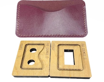 ハンドメイド ツーピース カードウォレット レザーカッティング