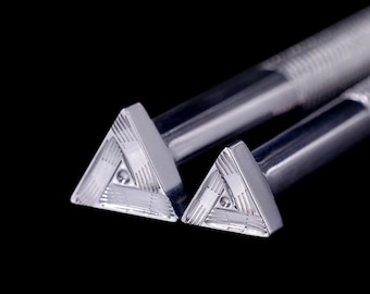 Triangular Basket Weave DIY Handmade Leather Carving Tool,Leather Craving Craft Circular Design Stamp Punch
