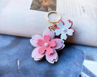 Cherry Blossom Leather Punch Die Cut, Sakura Keychain Leather