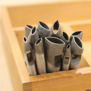 Oval Shape Leather Mini Hole Puncher,Ellipse Durable Steel Hole Punch,Hole Leather Crafts Maker,Leather Tool