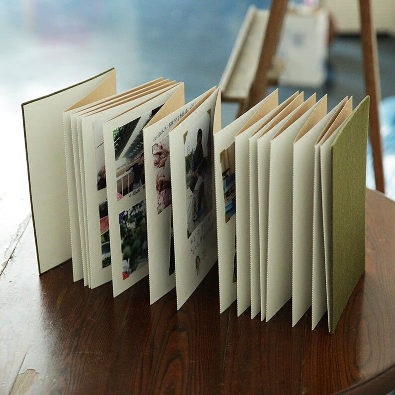 Accordion Shape Twocolor Paper Photo Album 3mm Density Felt Etsy