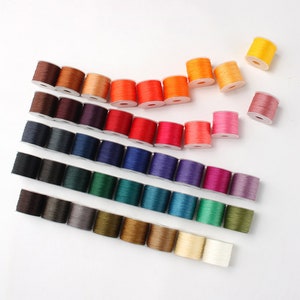 44 colors 0.5mm*20m polyester waxed thread, 3 strands DIY hand sewn leather round waxed thread, beaded thread string, can be fire knotted