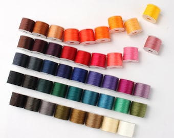 44 colors 0.5mm*20m polyester waxed thread, 3 strands DIY hand sewn leather round waxed thread, beaded thread string, can be fire knotted
