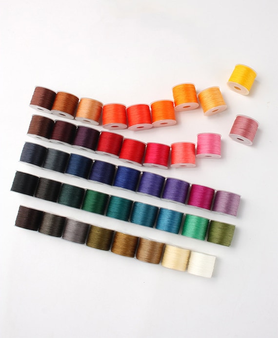 44 colors 0.5mm*20m polyester waxed thread, 3 strands DIY hand sewn leather round waxed thread, beaded thread string, can be fire knotted