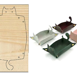 Moule de découpe en cuir pour plateau de rangement pour chat, emporte-pièces faits main pour plateau personnalisé, ensemble de matrices de perforation pour le cuir, outil kraft pour travaux manuels en cuir,
