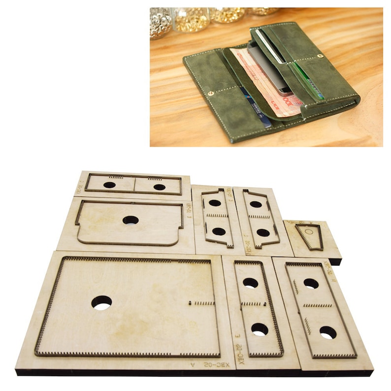 Long Wallet Custom Leather Punch Die SetLeather Cutting Die Etsy