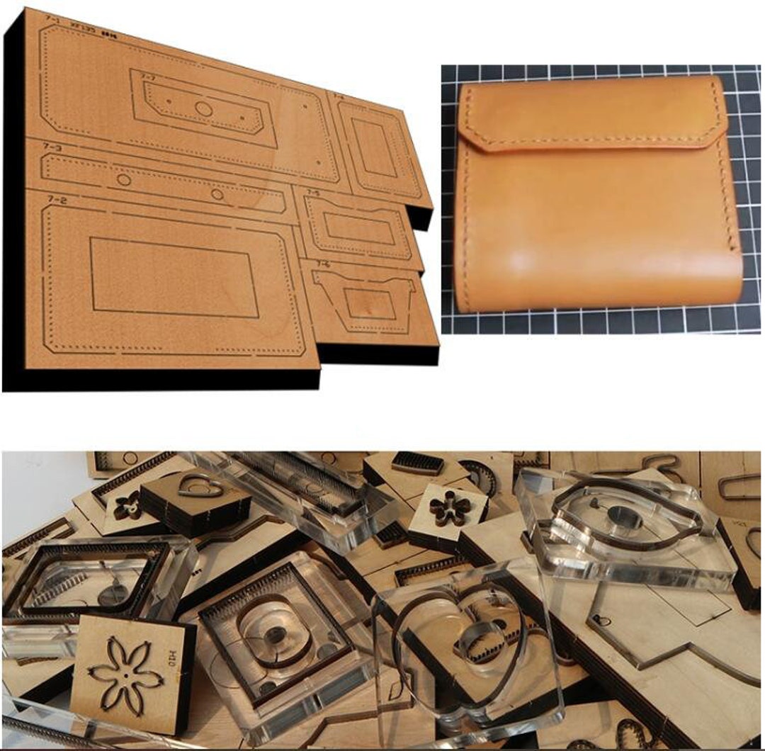 DIY Folding Card Holder Leather Cutting Die Cut Molddiy Etsy