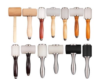 New! Leather Carving Nylon hammer wood handle,Aluminum alloy handle nylon hammer,Leather hammer tool