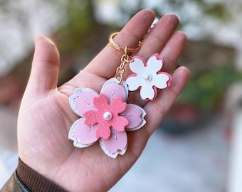 Cherry Blossom Leather Punch Die Cut, Sakura Keychain Leather