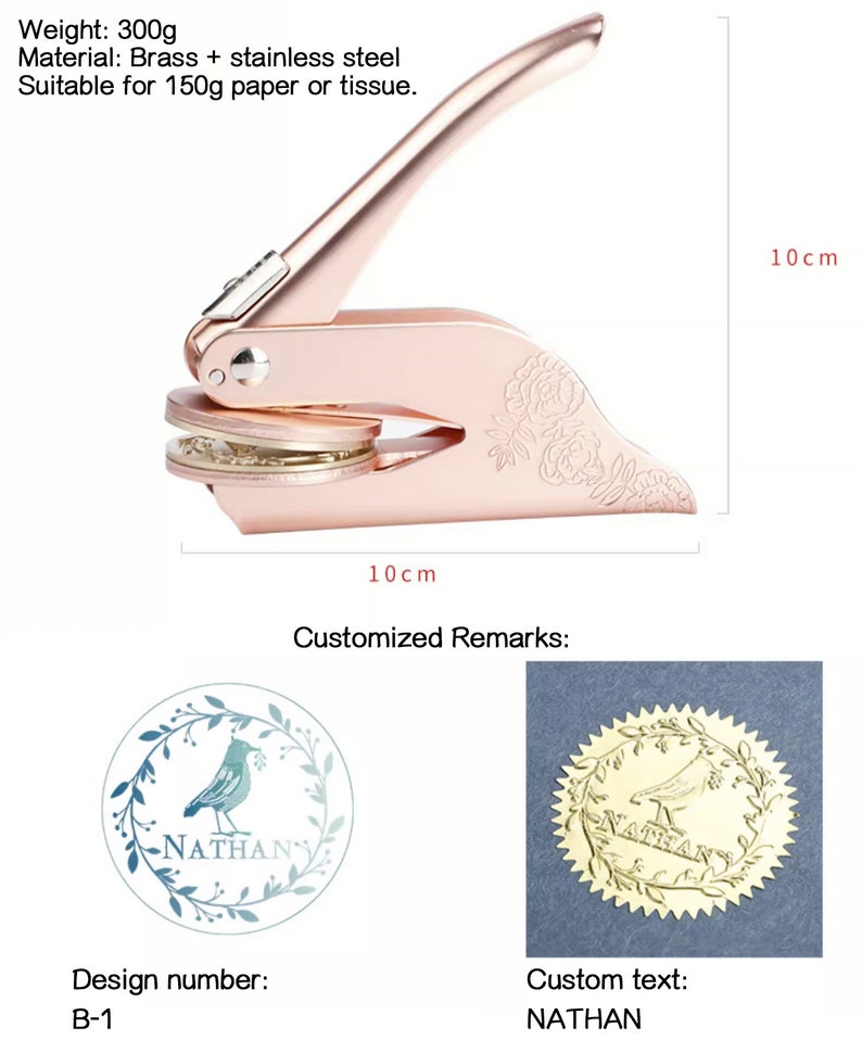 7-colors! Custom Hand Embosser Stamp,personalized Embosser Stamp,logo ...