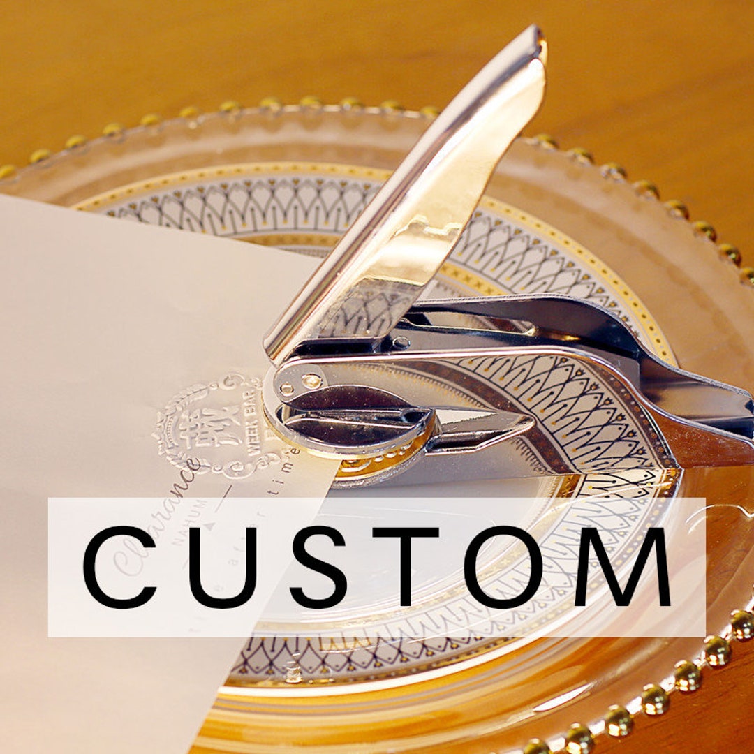 Custom design Paper Personalized LOGO Embosser Seal EZ BUSINESS stamp  wedding
