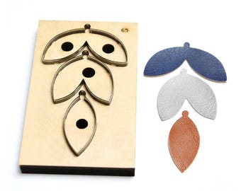 Leaf Earrings Leather Punch Die Cut Mold, Leaves Leather Crafts Tool, Sizzix Handcraft Tool