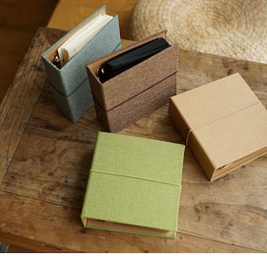 Álbum de tela personalizado hecho a mano, página interior plegable adhesiva fina, álbum portátil, álbum de recortes de regalo