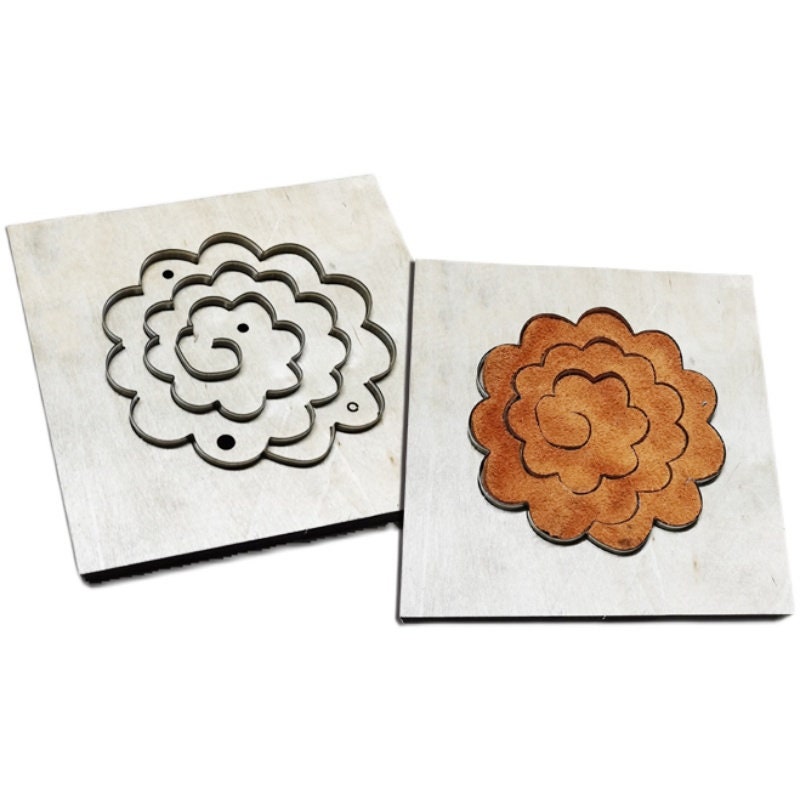 Moule Découpe Cuir Fleur 25 Mm – Poinçon Artisanat Avec Base Bois, Pour Porte-Clés, Bijoux & Décorations