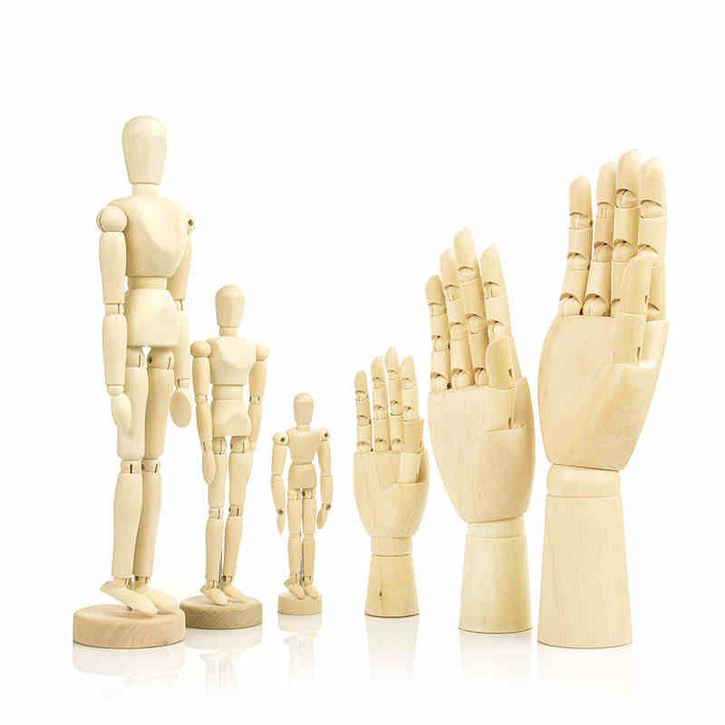 Wooden Hand Model, 11-3/4 Art Mannequin Figure with Posable Fingers for  Drawing
