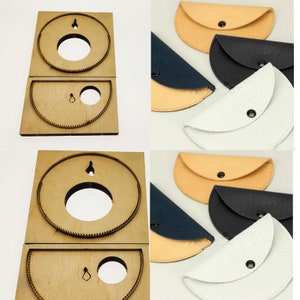 Molde troquelado para cortar bolsas de cuero con forma de semicírculo, juego de troqueles para perforar monedas de cuero, juego de herramientas para manualidades de cuero Kraft