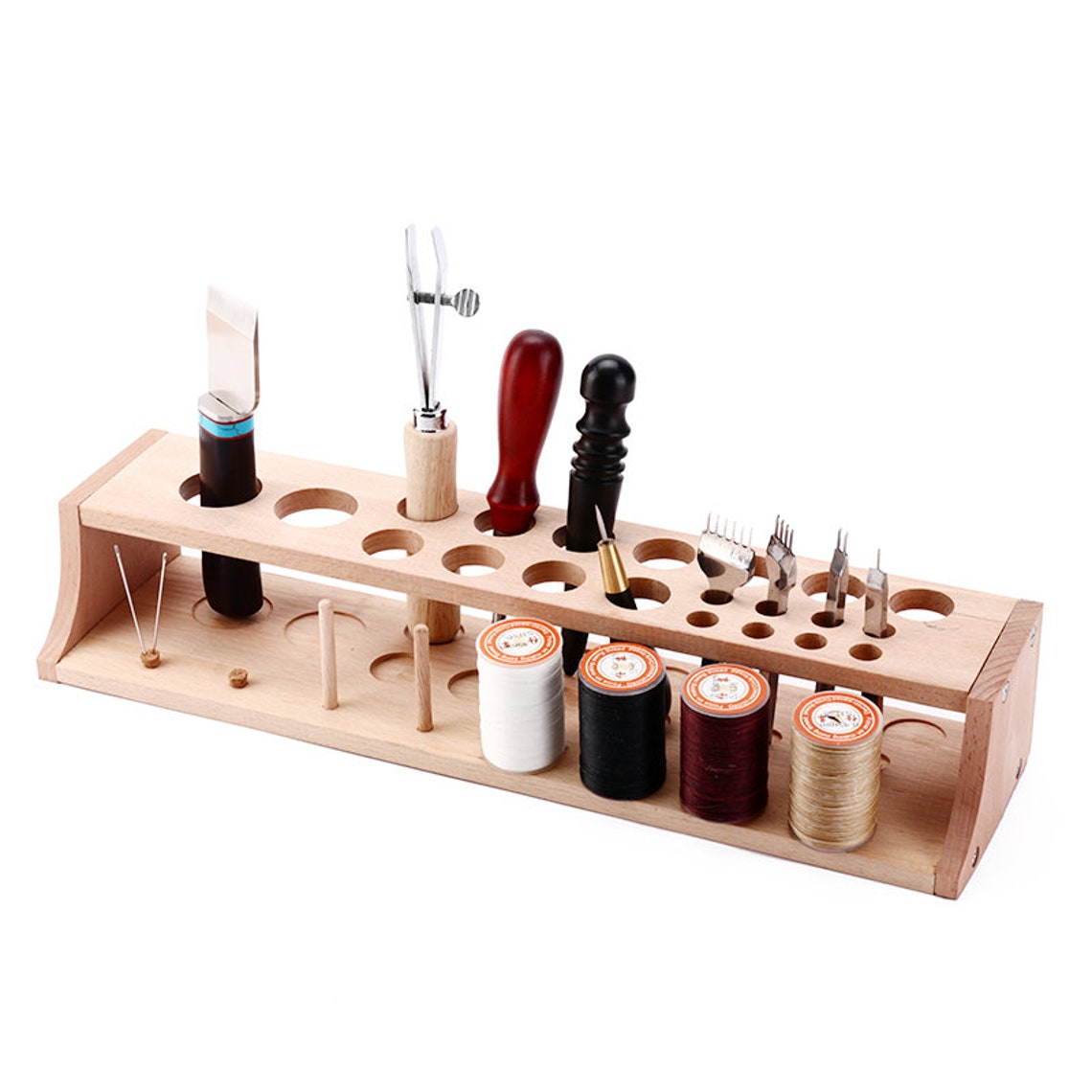 Leathercrafts Beech Tools Holder,wooden Leather Tool Storage Rack,tools ...