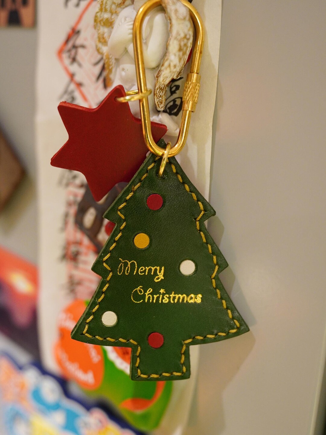 クリスマスツリーペンダント、レザークラフトツール、レザーパンチ