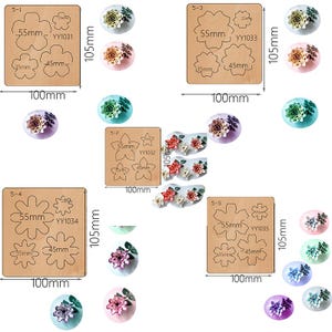 Flower Collection die cut mold, Flower sizzix die cut, DIY Flower Shape Leather Cutting Die,Rolled Flower Wooden Die Mold
