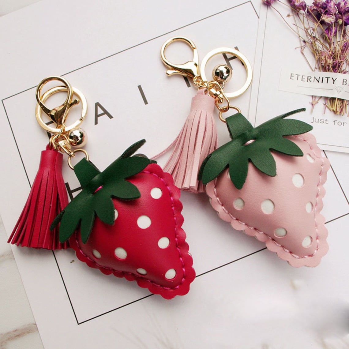 Strawberry Keychain Leather Cutting Die Cut Molddiy Leather Etsy