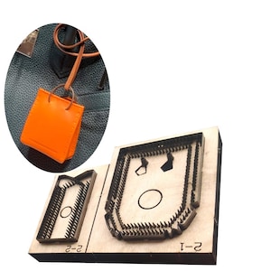DIY Mini-Schlüsselbund Tasche Leder Stanzform, handgefertigte Schneider mit Stichlöchern, Münzbeutelgröße, Lederhandwerk Kraft-Werkzeugset