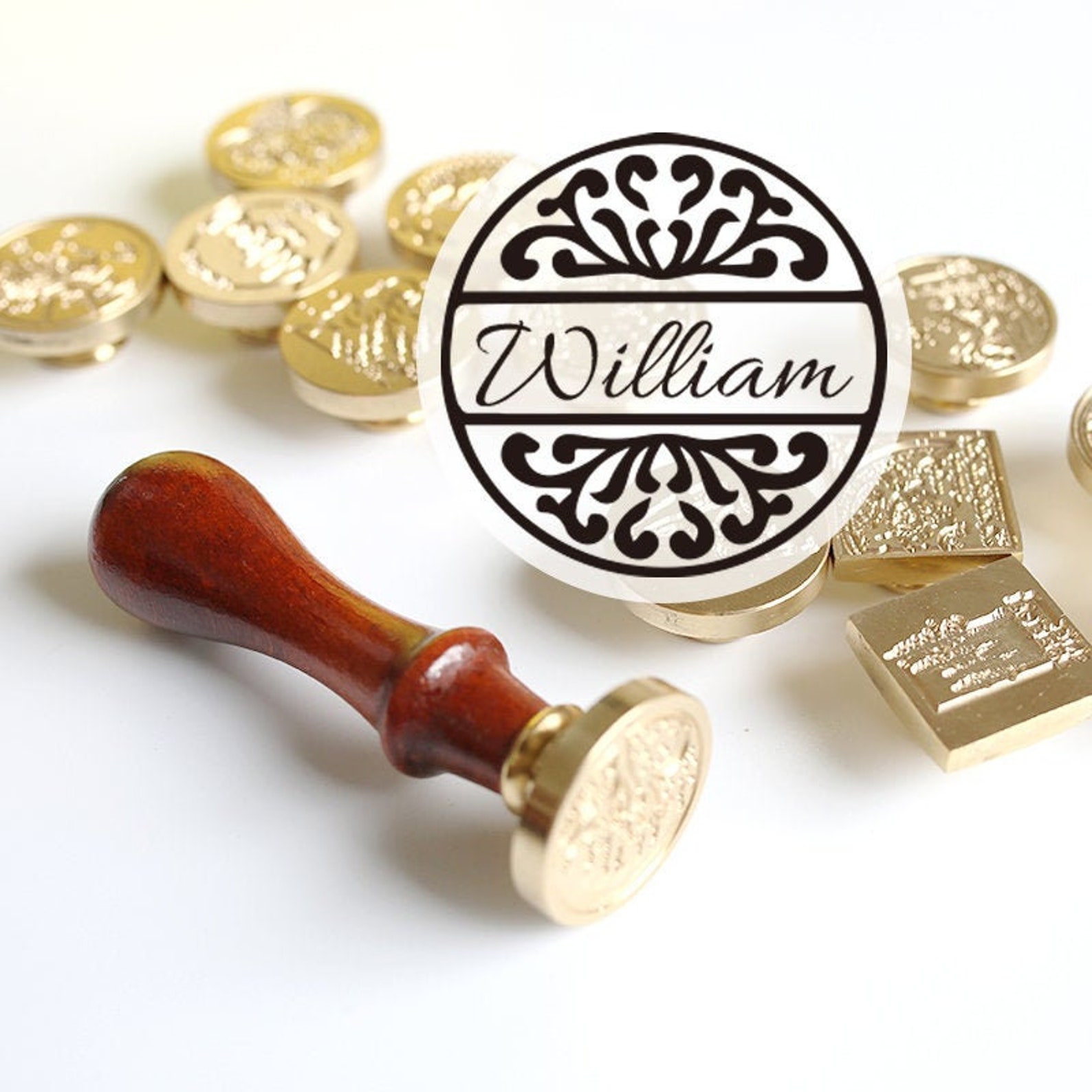 Custom Signature Wax Seal Stamp With Wood Handlepersonalized Etsy