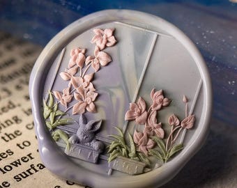 Juego de sellos de cera con forma de conejo en relieve, sello de cera de conejo para envolver regalos con mango de madera, sello de cera con letras personalizables.