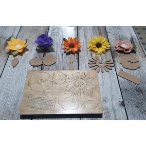 Mixed flowers die cut, Flower sizzix die cut, DIY Flower Shape Leather Cutting Die,Rolled Flower Wooden Die Mold