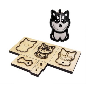 Cartoon Huskies Dog Pendant Punch Die cut set,DIY Dog Keychain Leather Cutting Die Cut Mold, funny puppy Leather Crafts Kraft Tool