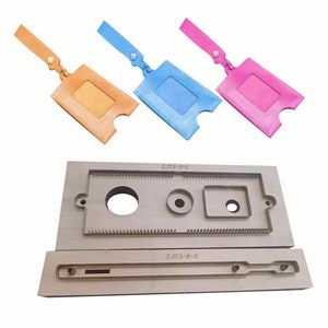 Set di carte monoblocco, set di fustelle per punzonatura in pelle personalizzate, stampo per fustellatura in pelle per biglietti da visita, strumento Kraft per artigianato in pelle
