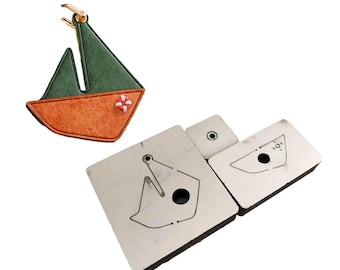 Handmade Leather Sailboat pendant Die Cut Mold Set