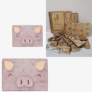 Stampo per fustellatura a forma di maialino in pelle per borse di carte, set di fustelle fai da te per borse di carte in pelle per maiali, set di utensili in pelle Kraft per artigianato, regalo di Natale