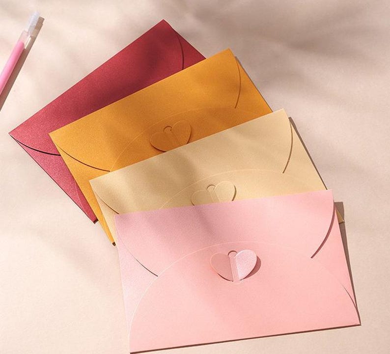 Heart Kraft Envelopes Set,Personalized Printing Envelopes With Love Heart Closure,Blank Cards,Mini Coin Envelopes,Gift Card Envelopes, image 18