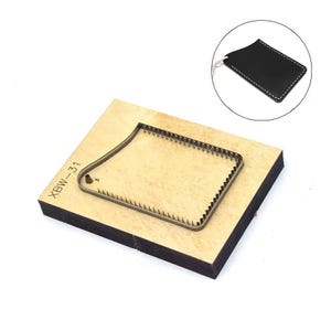 Molde troquelado para cortar cuero, portatarjetas de identificación, plantilla de papel Kraft, juego de troqueles para perforar cuero, cortadores hechos a mano